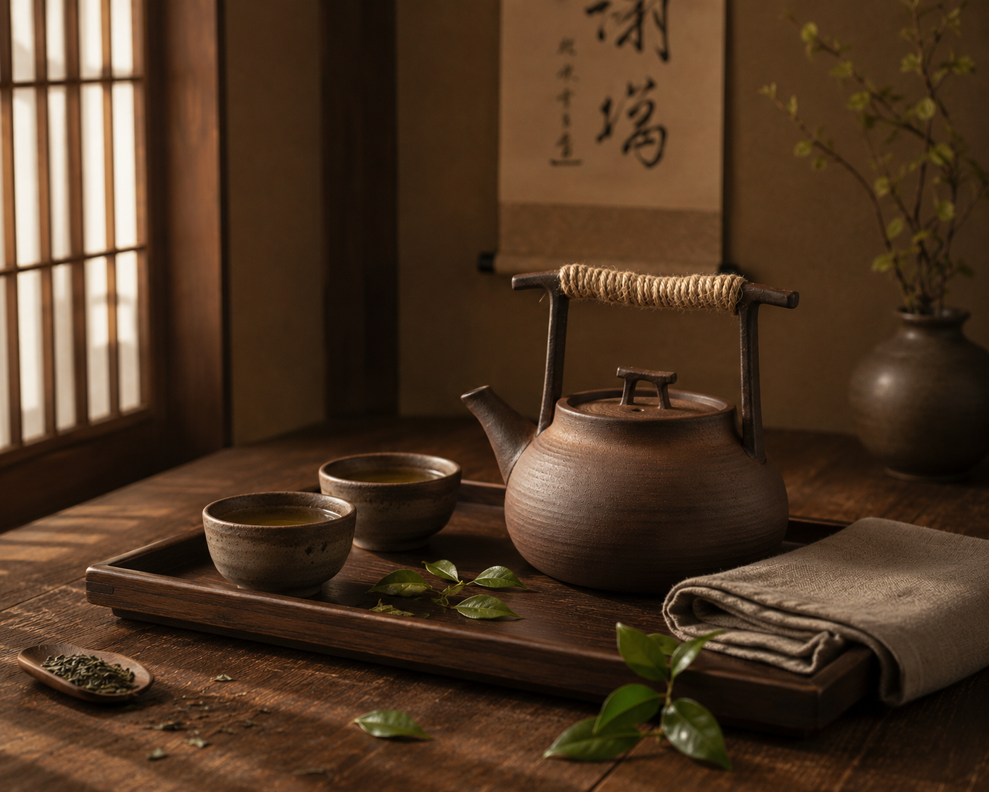 Kurashi Ceramic Teapot — Japanese Stoneware Tea Ceremony Pot 350ml