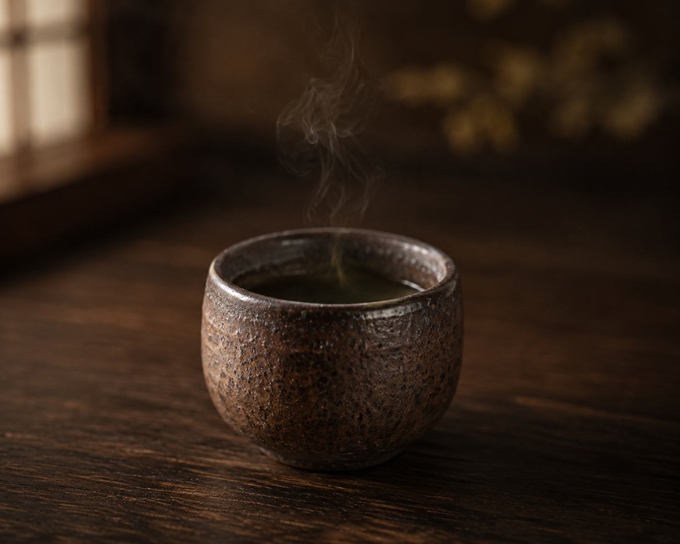 Kurashi Ceramic Tea Cup — Japanese Rustic Stoneware Zen Cup 60ml