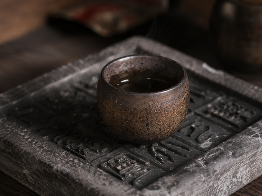 Kurashi Ceramic Tea Cup — Japanese Rustic Stoneware Zen Cup 60ml