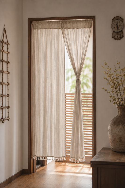 Kurashi Linen Door Curtain — Japanese Noren Style