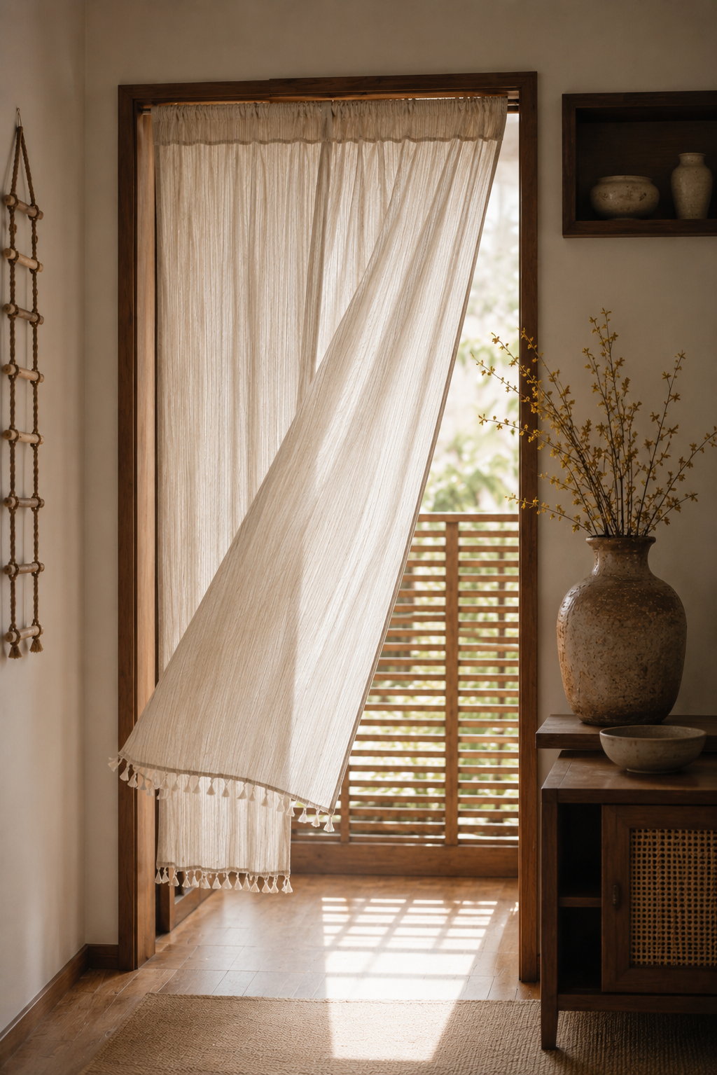 Kurashi Linen Door Curtain — Japanese Noren Style