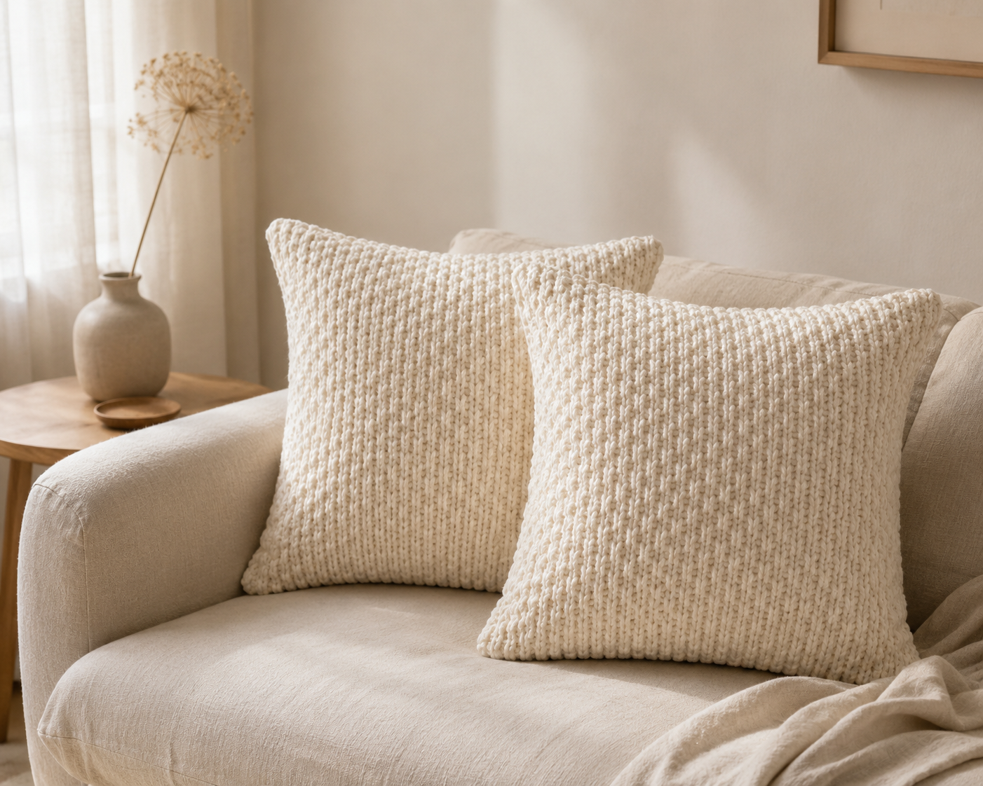 Kurashi Woven Cushion Cover — Japanese Minimalist Pillow Cover