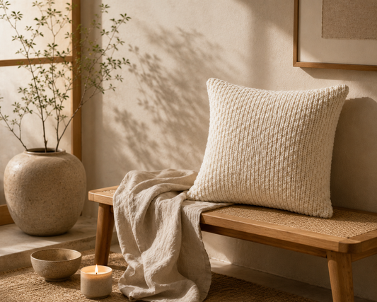 Kurashi Woven Cushion Cover — Japanese Minimalist Pillow Cover